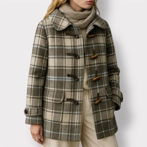 Plaid Toggle Women's Coat